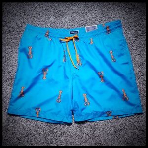 NWT Men's Club Room Blue Lobster Swim Trunks Size XXL